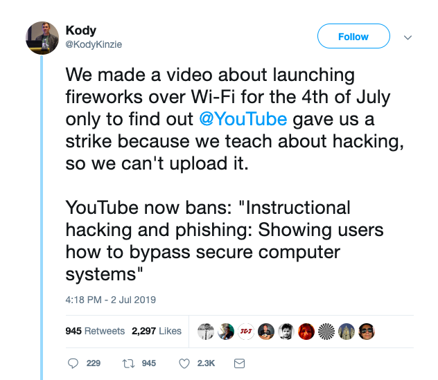 害怕被攻击 Youtube干脆禁掉了黑客教学视频 Infoq