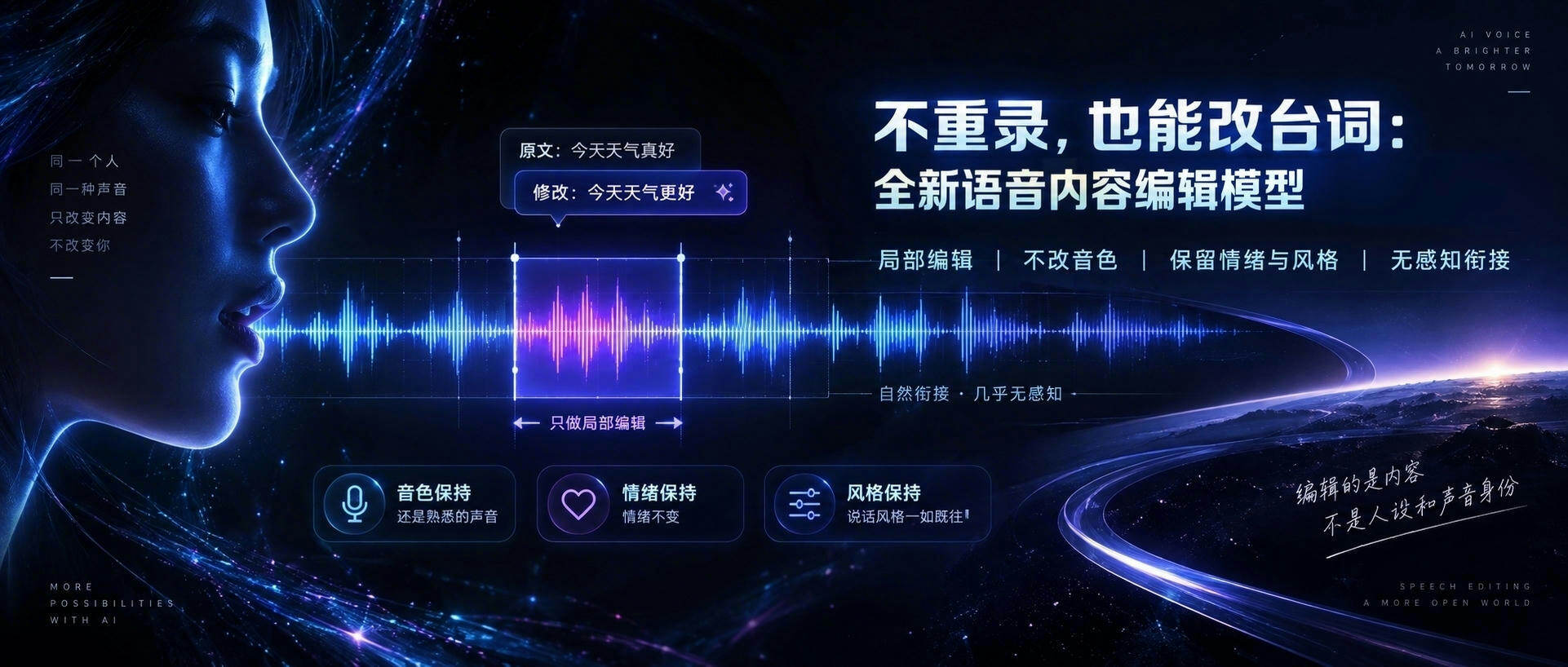 像改文字一样改语音：火山引擎全新语音内容编辑模型