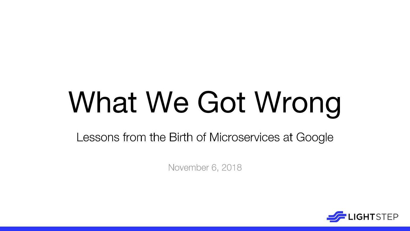 谷歌在微服务上的坑和教训