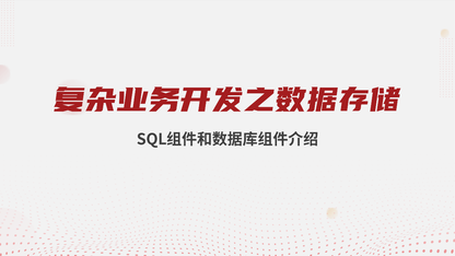 复杂业务开发之数据存储 ：SQL、数据库组件