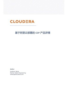 基于阿里云部署的CDP产品详情