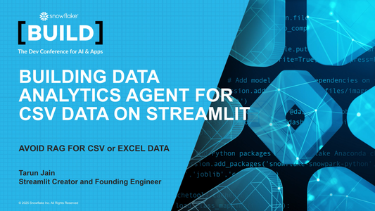 基于 Streamlit 为 CSV 数据构建分析智能体 ｜ BUILD 2025