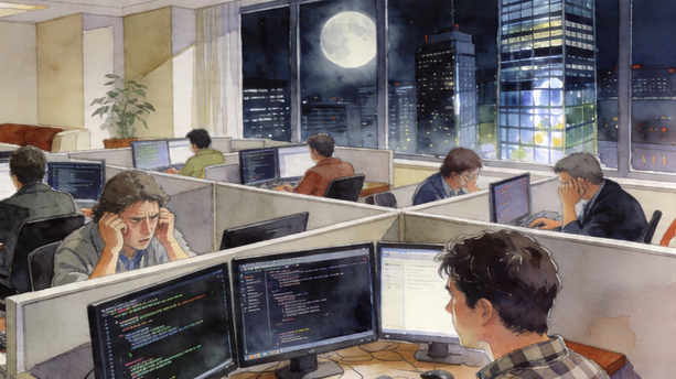 AI提效20%，我们程序员加班却越来越狠：老板量生产力的尺子，歪了？